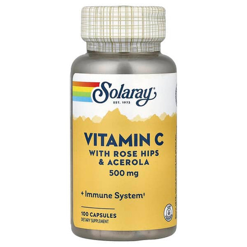 <img alt="Solaray, Vitamin C with Rose Hips & Acerola, 500 mg, 100 Capsules" title="Solaray, Vitamin C with Rose Hips & Acerola, 500 mg, 100 Capsules,076280043907"