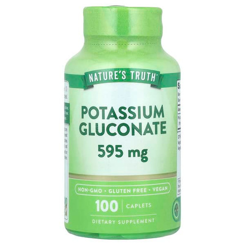 <img alt="Natures Truth, Potassium Gluconate, 595 mg, 100 Caplets" title="Natures Truth, Potassium Gluconate, 595 mg, 100 Caplets,840093101358"
