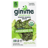 <img alt="gimMe, Grab & Go Roasted Seaweed Snacks, Sea Salt & Avocado Oil, 5 Pack, 0.14 oz (4 g) Each" title="gimMe, Grab & Go Roasted Seaweed Snacks, Sea Salt & Avocado Oil, 5 Pack, 0.14 oz (4 g) Each,850023446152"