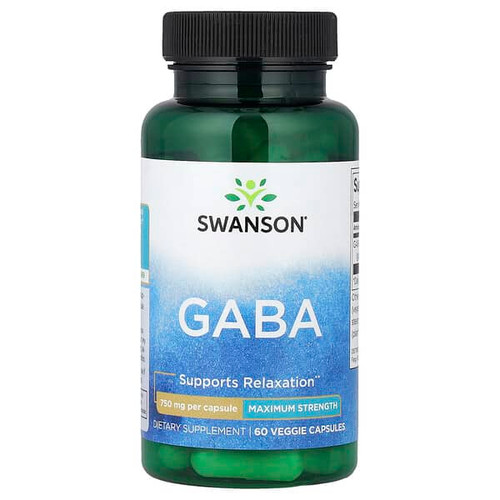 <img alt="Swanson Vitamins, GABA, Maximum Strength, 750 mg, 60 Veggie Capsules" title="Swanson Vitamins, GABA, Maximum Strength, 750 mg, 60 Veggie Capsules,087614026763"