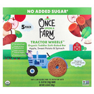 <img alt="Once Upon A Farm, Tractor Wheels, Organic Toddler Soft-Baked Bar, Apple, Sweet Potato & Spinach, 5 Pack, 0.67 oz (19 g) Each" title="Once Upon A Farm, Tractor Wheels, Organic Toddler Soft-Baked Bar, Apple, Sweet Potato & Spinach, 5 Pack, 0.67 oz (19 g) Each,810003512604"