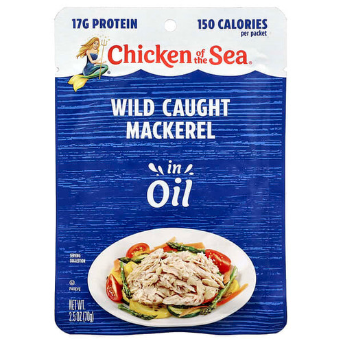 <img alt="3 PACK of Chicken of the Sea, Wild Caught Mackerel in Oil, 2.5 oz (70 g)" title="3 PACK of Chicken of the Sea, Wild Caught Mackerel in Oil, 2.5 oz (70 g),048000006141"