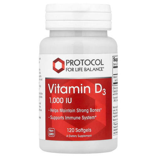 <img alt="Protocol for Life Balance, Vitamin D3, 25 mcg (1,000 IU), 120 Softgels" title="Protocol for Life Balance, Vitamin D3, 25 mcg (1,000 IU), 120 Softgels,707359103658"
