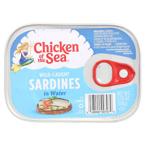 <img alt="3 PACK of Chicken of the Sea, Wild-Caught Sardines in Water, 3.75 oz (106 g)" title="3 PACK of Chicken of the Sea, Wild-Caught Sardines in Water, 3.75 oz (106 g),048000007070"