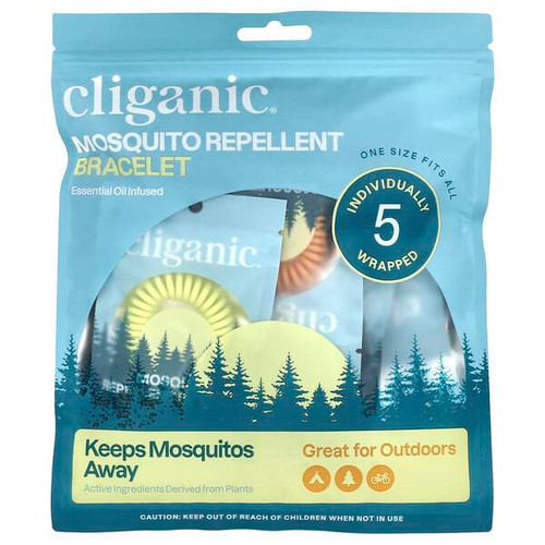 <img alt="Cliganic, Mosquito Repellent Bracelet, One Size Fits All, 5 Individually Wrapped Bracelets" title="Cliganic, Mosquito Repellent Bracelet, One Size Fits All, 5 Individually Wrapped Bracelets,810057563195"