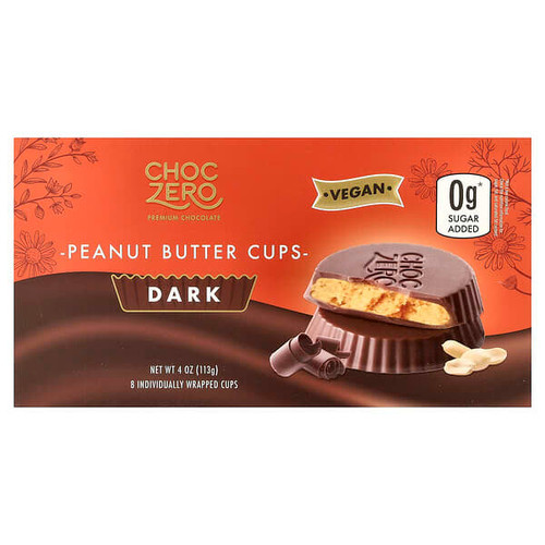<img alt="ChocZero, Peanut Butter Cups, Dark, 8 Individual Wrapped Cups, 4 oz (113 g)" title="ChocZero, Peanut Butter Cups, Dark, 8 Individual Wrapped Cups, 4 oz (113 g),850008751530"