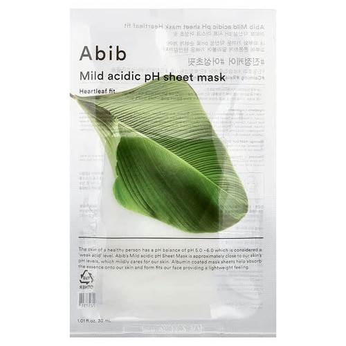 <img alt="3 PACK of Abib, Mild Acidic pH Beauty Sheet Mask, Heartleaf Fit, 1 Mask, 1.01 fl oz (30 ml)" title="3 PACK of Abib, Mild Acidic pH Beauty Sheet Mask, Heartleaf Fit, 1 Mask, 1.01 fl oz (30 ml),8809624725731"