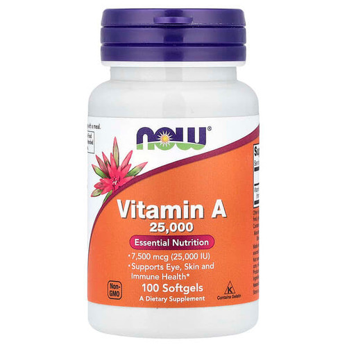 <img alt="Now Foods, Vitamin A, 7,500 mcg (25,000 IU), 100 Softgels" title="Now Foods, Vitamin A, 7,500 mcg (25,000 IU), 100 Softgels,733739003409"