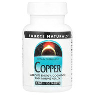 <img alt="Source Naturals, Copper, 3 mg, 120 Tablets" title="Source Naturals, Copper, 3 mg, 120 Tablets,021078028895"