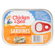 <img alt="3 PACK of Chicken of the Sea, Wild-Caught Sardines in Oil, Lightly Smoked, 3.75 oz (106 g)" title="3 PACK of Chicken of the Sea, Wild-Caught Sardines in Oil, Lightly Smoked, 3.75 oz (106 g),048000007063"