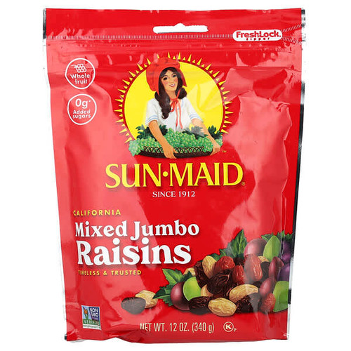 <img alt="Sun-Maid, California Mixed Jumbo Raisins, 12 oz (340 g)" title="Sun-Maid, California Mixed Jumbo Raisins, 12 oz (340 g),041143089569"
