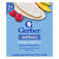 <img alt="Gerber, Teethers, Gentle Teething Wafers, 7+ Months, Mango Raspberry, 12 Individually Wrapped 2-Packs, 0.14 oz (4 g) Each" title="Gerber, Teethers, Gentle Teething Wafers, 7+ Months, Mango Raspberry, 12 Individually Wrapped 2-Packs, 0.14 oz (4 g) Each,015000049416"