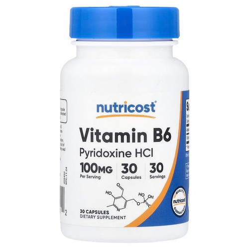 <img alt="Nutricost, Vitamin B6, 100 mg, 30 Capsules" title="Nutricost, Vitamin B6, 100 mg, 30 Capsules,810139575412"