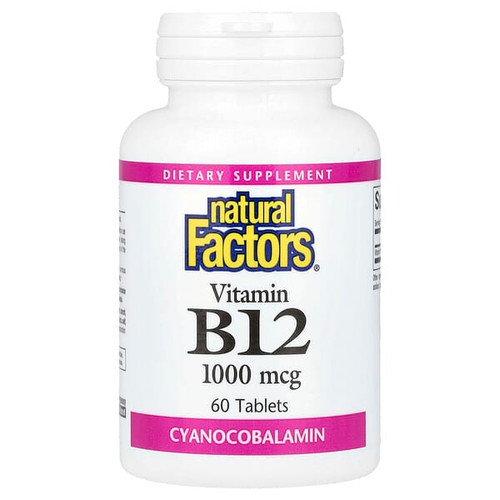 <img alt="Natural Factors, Vitamin B12, 1,000 mcg, 60 Tablets" title="Natural Factors, Vitamin B12, 1,000 mcg, 60 Tablets,068958012452"