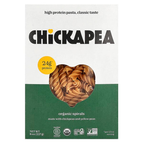 <img alt="Chickapea, Organic Spirals, 8 oz (227 g)" title="Chickapea, Organic Spirals, 8 oz (227 g),628451868040"
