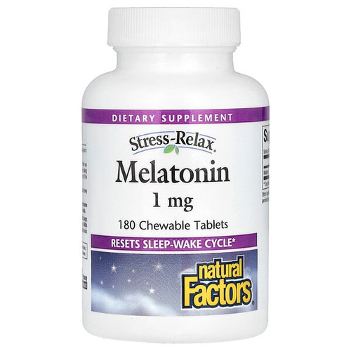 <img alt="Natural Factors, Stress-Relax, Melatonin, 1 mg, 180 Chewable Tablets" title="Natural Factors, Stress-Relax, Melatonin, 1 mg, 180 Chewable Tablets,068958027142"
