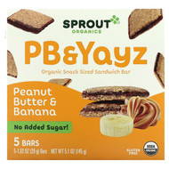<img alt="Sprout Organics, PB & Yayz, Organic Snack Sized Sandwich Bar, Peanut Butter & Banana, 5 Bars, 1.02 oz (29 g) Each" title="Sprout Organics, PB & Yayz, Organic Snack Sized Sandwich Bar, Peanut Butter & Banana, 5 Bars, 1.02 oz (29 g) Each,818512018815"