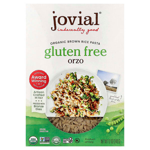 <img alt="Jovial, Organic Brown Rice Pasta, Orzo, 12 oz (340 g)" title="Jovial, Organic Brown Rice Pasta, Orzo, 12 oz (340 g),815421011579"