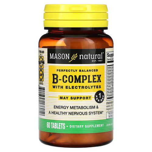 <img alt="Mason Natural, Perfectly Balanced B-Complex with Electrolytes, 60 Tablets" title="Mason Natural, Perfectly Balanced B-Complex with Electrolytes, 60 Tablets,311845176059"