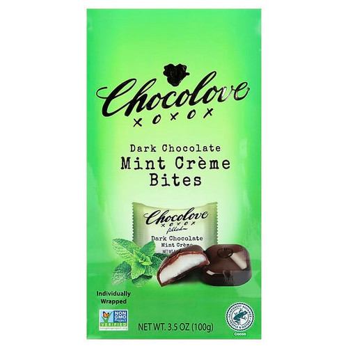 <img alt="Chocolove, Dark Chocolate Bites, Mint Creme, 55% Cocoa, 3.5 oz (100 g)" title="Chocolove, Dark Chocolate Bites, Mint Creme, 55% Cocoa, 3.5 oz (100 g),716270075050"
