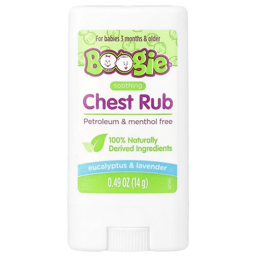 <img alt="Boogie Wipes, Soothing Chest Rub, For Babies 3 Months & Older, Eucalyptus & Lavender, 0.49 oz (14 g)" title="Boogie Wipes, Soothing Chest Rub, For Babies 3 Months & Older, Eucalyptus & Lavender, 0.49 oz (14 g),816167012516"