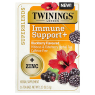 <img alt="Twinings, Superblends, Immune Support+ Hibiscus & Elderberry Herbal Tea, Blackberry, Caffeine-Free, 16 Tea Bags, 1.12 oz (32 g)" title="Twinings, Superblends, Immune Support+ Hibiscus & Elderberry Herbal Tea, Blackberry, Caffeine-Free, 16 Tea Bags, 1.12 oz (32 g),070177230173"