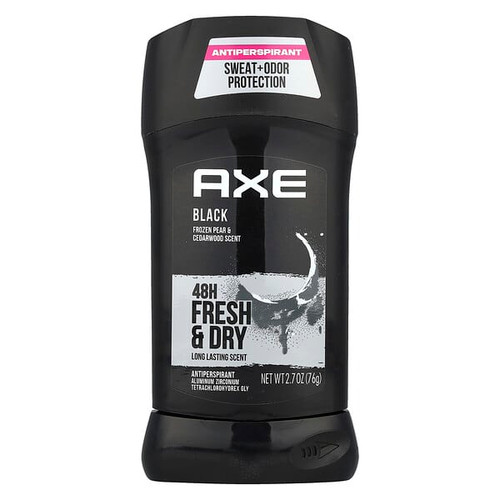 <img alt="AXE, 48H  Fresh & Dry, Antiperspirant, Black, Frozen Pear & Cedarwood, 2.7 oz (76 g)" title="AXE, 48H  Fresh & Dry, Antiperspirant, Black, Frozen Pear & Cedarwood, 2.7 oz (76 g),079400589835"