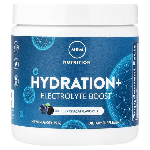 <img alt="MRM Nutrition, Hydration+ Electrolyte Boost, Blueberry Acai, 4.76 oz (135 g)" title="MRM Nutrition, Hydration+ Electrolyte Boost, Blueberry Acai, 4.76 oz (135 g),609492710543"