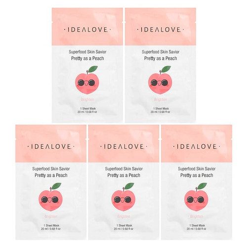<img alt="Idealove, Superfood Skin Savior, Pretty as a Peach, 5 Beauty Sheet Masks, 0.68 fl oz (20 ml) Each" title="Idealove, Superfood Skin Savior, Pretty as a Peach, 5 Beauty Sheet Masks, 0.68 fl oz (20 ml) Each,898220023080"