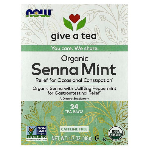 <img alt="Now Foods, Organic Senna Mint Tea, Caffeine Free, 24 Tea Bags, 1.7 oz (48 g)" title="Now Foods, Organic Senna Mint Tea, Caffeine Free, 24 Tea Bags, 1.7 oz (48 g),733739042682"
