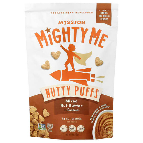 <img alt="Mission MightyMe, Nutty Puffs, Mixed Nut Butter + Cinnamon, 1.5 oz (42 g)" title="Mission MightyMe, Nutty Puffs, Mixed Nut Butter + Cinnamon, 1.5 oz (42 g),860001393934"