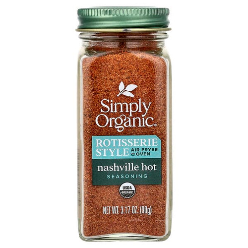 <img alt="Simply Organic, Rotisserie Style Seasoning, Nashville Hot, 3.17 oz (90 g)" title="Simply Organic, Rotisserie Style Seasoning, Nashville Hot, 3.17 oz (90 g),089836190970"
