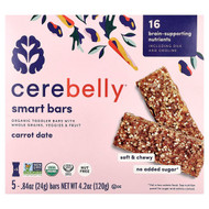 <img alt="Cerebelly, Smart Bars, Organic Toddler Bars, Carrot Date, 5 Bars, 0.84 oz (24 g) Each" title="Cerebelly, Smart Bars, Organic Toddler Bars, Carrot Date, 5 Bars, 0.84 oz (24 g) Each,850003898513"