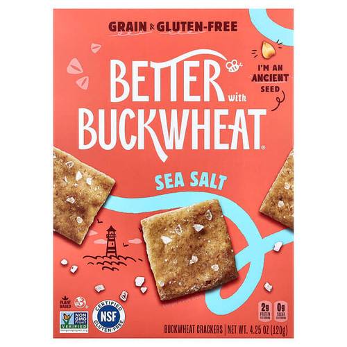 <img alt="Better with Buckwheat, Buckwheat Crackers, Sea Salt , 4.25 oz (120 g)" title="Better with Buckwheat, Buckwheat Crackers, Sea Salt , 4.25 oz (120 g),850043674061"