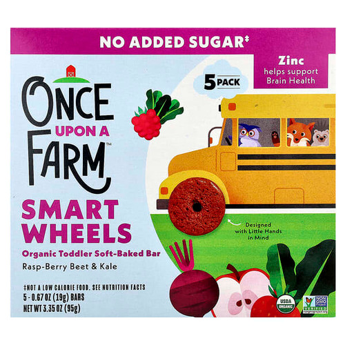 <img alt="Once Upon A Farm, Smart Wheels, Organic Toddler Soft-Baked Bar, Rasp-Berry Beet & Kale, 5 Bars, 0.67 oz (19 g) Each" title="Once Upon A Farm, Smart Wheels, Organic Toddler Soft-Baked Bar, Rasp-Berry Beet & Kale, 5 Bars, 0.67 oz (19 g) Each,810003512789"