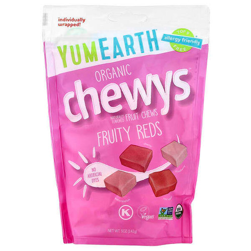 <img alt="YumEarth, Organic Chewys, Fruity Reds, 5 oz (142 g)" title="YumEarth, Organic Chewys, Fruity Reds, 5 oz (142 g),810165011915"