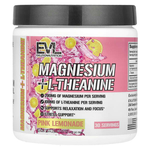 <img alt="EVLution Nutrition, Magnesium + L-Theanine, Pink Lemonade, 3.17 oz (90 g)" title="EVLution Nutrition, Magnesium + L-Theanine, Pink Lemonade, 3.17 oz (90 g),810167100457"