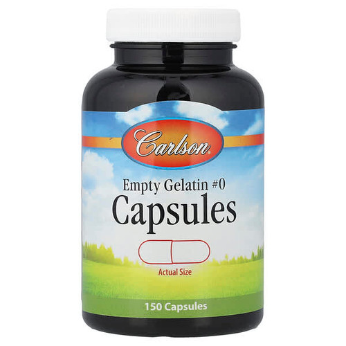 <img alt="Carlson, Empty Gelatin Capsules #0, 150 Capsules" title="Carlson, Empty Gelatin Capsules #0, 150 Capsules,088395094200"