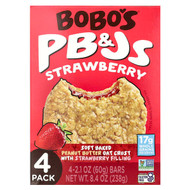 <img alt="Bobos Oat Bars, PB&Js, Strawberry, 4 Pack, 2.1 oz (60 g) Each" title="Bobos Oat Bars, PB&Js, Strawberry, 4 Pack, 2.1 oz (60 g) Each,829262004690"