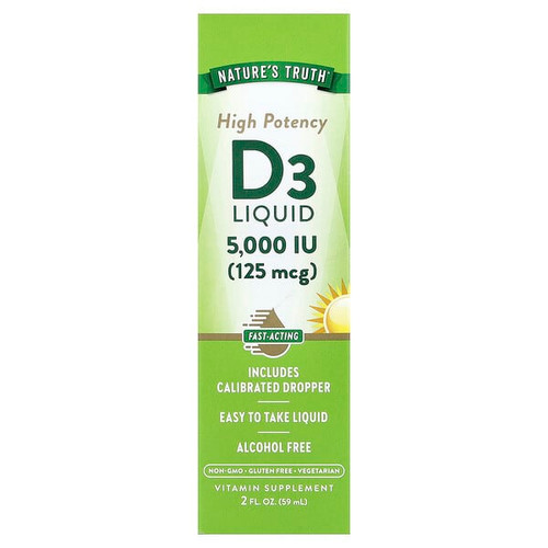 <img alt="Natures Truth, Vitamin D3 Liquid, High Potency, 2 fl oz (59 ml)" title="Natures Truth, Vitamin D3 Liquid, High Potency, 2 fl oz (59 ml),840093105325"
