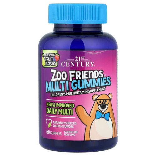 <img alt="21st Century, Zoo Friends, Multi Gummies, Fruit, 60 Gummies" title="21st Century, Zoo Friends, Multi Gummies, Fruit, 60 Gummies,740985276198"