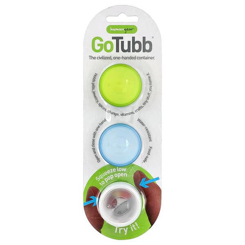 <img alt="Humangear, GoTubb Containers, Clear, Green, Blue, 3 Pack" title="Humangear, GoTubb Containers, Clear, Green, Blue, 3 Pack,649241886419"