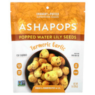 <img alt="AshaPops, Popped Water Lily Seeds, Turmeric Garlic, 1 oz (28 g)" title="AshaPops, Popped Water Lily Seeds, Turmeric Garlic, 1 oz (28 g),860284001519"