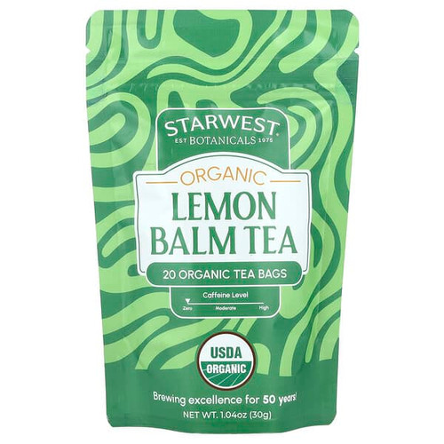 <img alt="Starwest Botanicals, Organic Lemon Balm Tea, 20 Tea Bags, 1.04 oz (30 g)" title="Starwest Botanicals, Organic Lemon Balm Tea, 20 Tea Bags, 1.04 oz (30 g),767963175601"