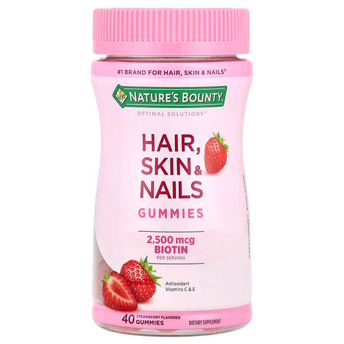 <img alt="Natures Bounty, Optimal Solutions, Hair, Skin & Nails Gummies, Strawberry, 40 Gummies" title="Natures Bounty, Optimal Solutions, Hair, Skin & Nails Gummies, Strawberry, 40 Gummies,074312572449"