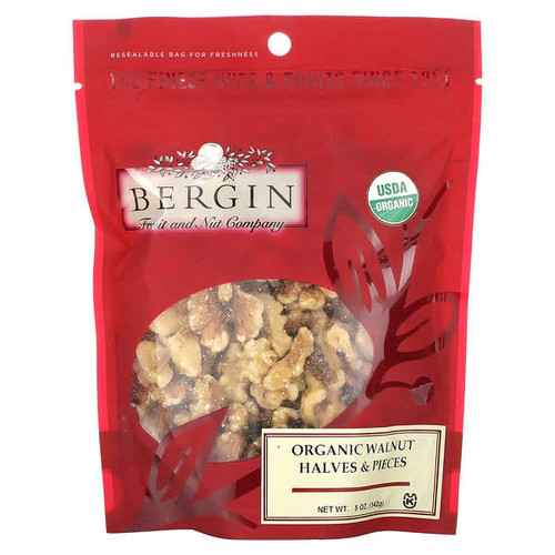 <img alt="Bergin Fruit and Nut Company, Organic Walnut Halves & Pieces, 5 oz (142 g)" title="Bergin Fruit and Nut Company, Organic Walnut Halves & Pieces, 5 oz (142 g),020526073081"