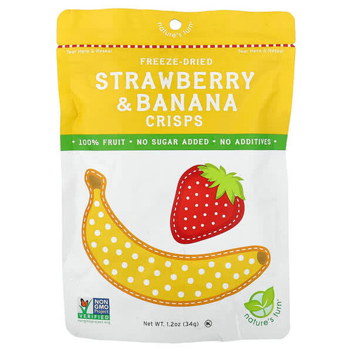 <img alt="Natures Turn, Freeze-Dried Strawberry & Banana Crisps, 1.2 oz (34 g)" title="Natures Turn, Freeze-Dried Strawberry & Banana Crisps, 1.2 oz (34 g),856366002062"