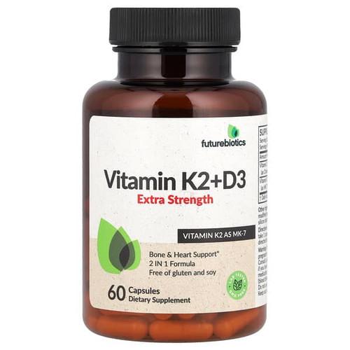 <img alt="Futurebiotics, Vitamin K2 + D3, Extra Strength, 60 Capsules" title="Futurebiotics, Vitamin K2 + D3, Extra Strength, 60 Capsules,049479501366"