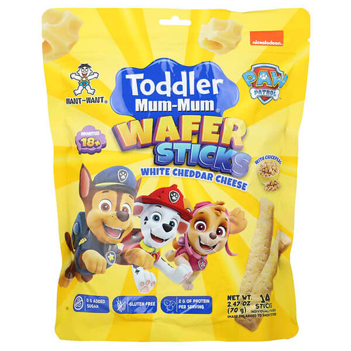<img alt="Hot Kid, Toddler Mum-Mum, Wafer Sticks, Paw Patrol, 18+ Months, White Cheddar Cheese, 14 Sticks, 2.47 oz (70 g)" title="Hot Kid, Toddler Mum-Mum, Wafer Sticks, Paw Patrol, 18+ Months, White Cheddar Cheese, 14 Sticks, 2.47 oz (70 g),686352605935"