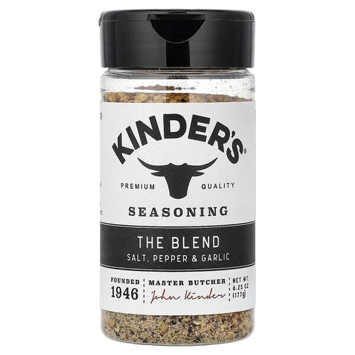 <img alt="KINDERs, Seasoning, The Blend, Salt, Pepper & Garlic, 6.25 oz (177 g)" title="KINDERs, Seasoning, The Blend, Salt, Pepper & Garlic, 6.25 oz (177 g),755795175012"